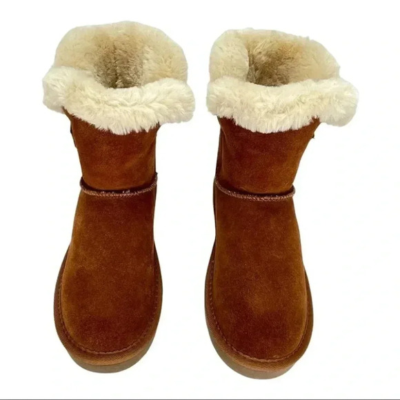 Style & Co Tiny2 Tan Suede Leather Faux Fur Womens Ankle Boots Size 6M - Picture 5 of 13